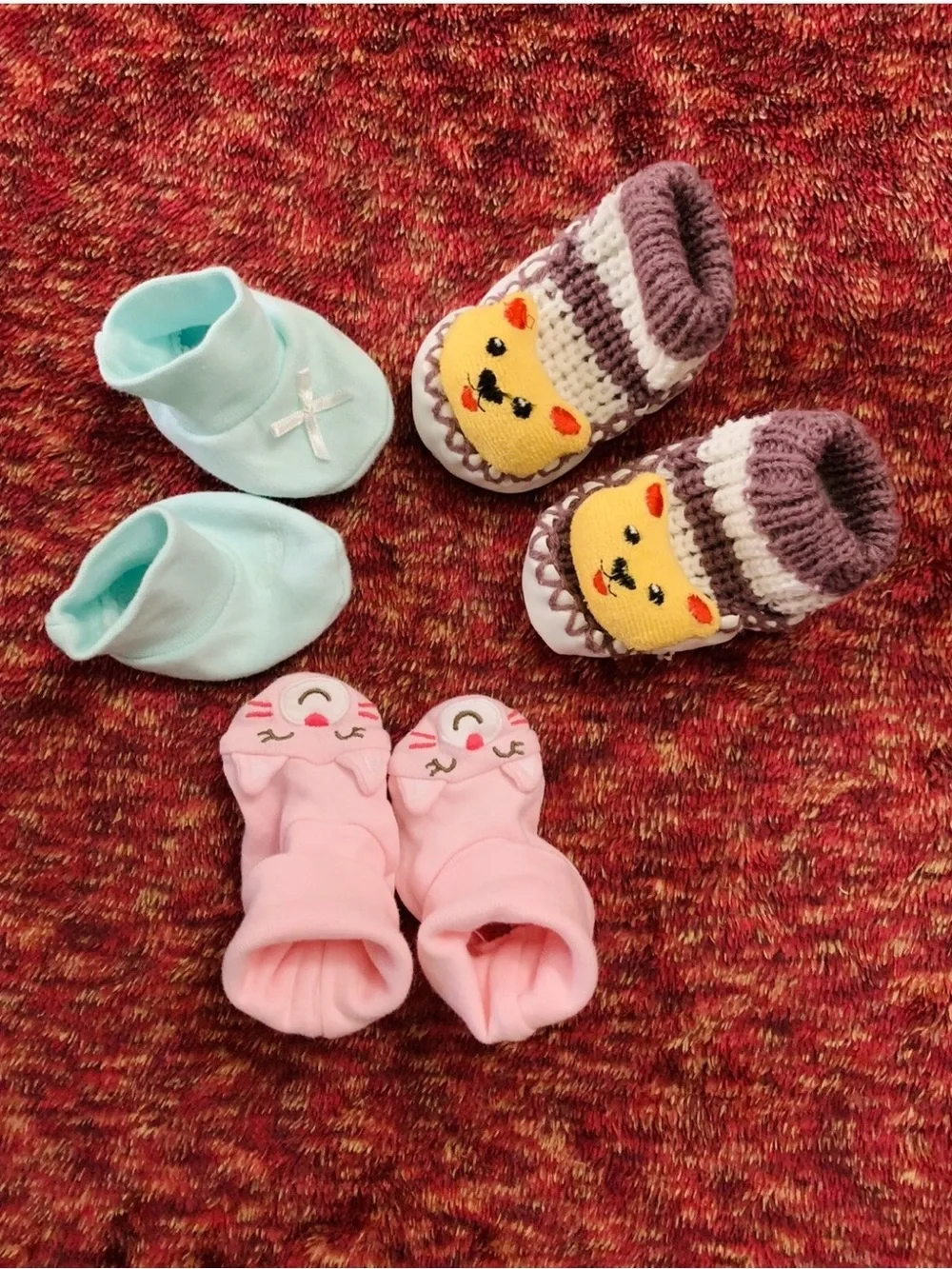Lot of 3 Baby Girl Shoes Bootie Size 0-3 month Excellent Condition